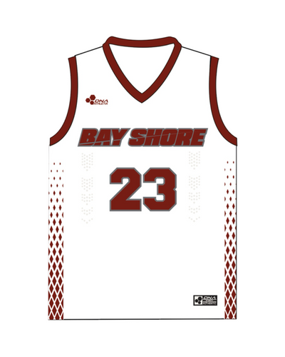 BAY SHORE BASKETBALL VARSITY REPLICA JERSEY (WHITE)