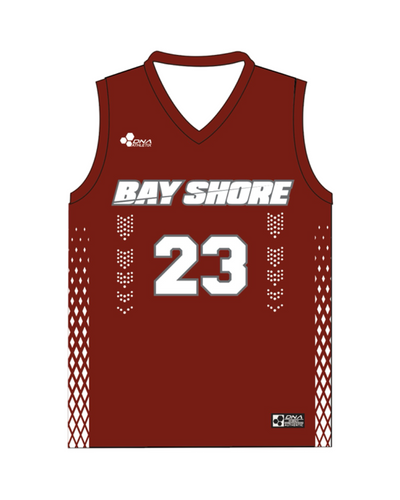 BAY SHORE BASKETBALL VARSITY REPLICA JERSEY (MAROON)