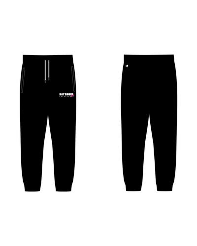 BAY SHORE CURVE TEXT PANT WITH CUFF BOTTOMS (BLACK)