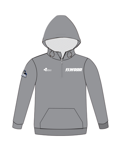 ELWOOD TEXT BASKETBALL ICON 1/4 ZIP PERFORMANCE HOODIE (2 COLOR)