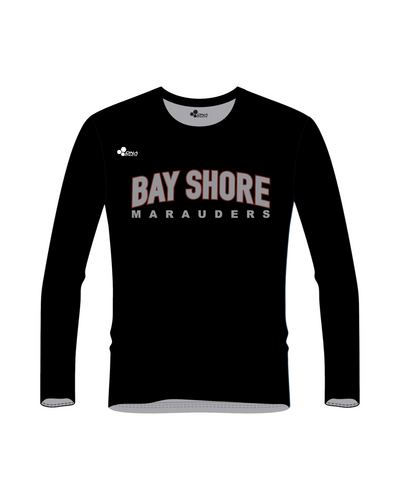 BAY SHORE TEXT CURVE PERFORMANCE LONG SLEEVE (BLACK)