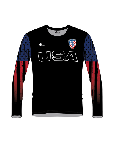 USA AASA WOMENS LONG SLEEVE USA TEE (BLACK)