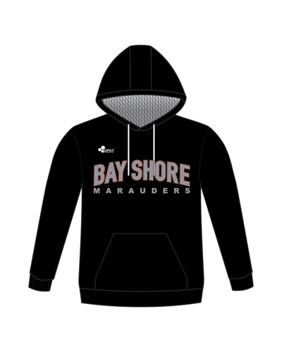 BAY SHORE LOGO CURVE TEXT PERFORMANCE HOODIE (BLACK)