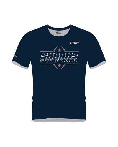 ESM SHARKS FOOTBALL POLYESTER PERFORMANCE TEE (3 COLOR)