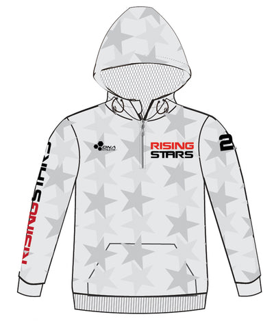 RISING STARS TRACK 1/4 ZIP HOODIE (GRAY STAR PRINT)