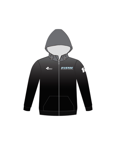DIVERSE FULL ZIP HOODIE (GRAY/BLACK)