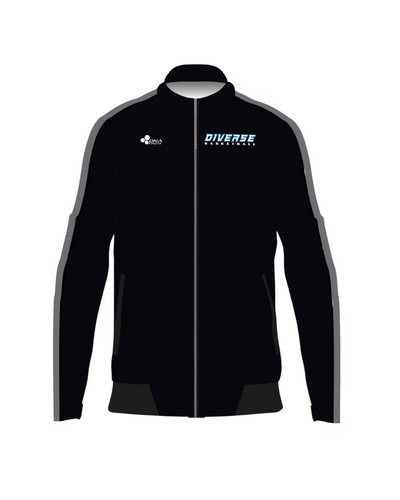 DIVERSE FULL ZIP TRACK JACKET PULLOVER (BLACK)