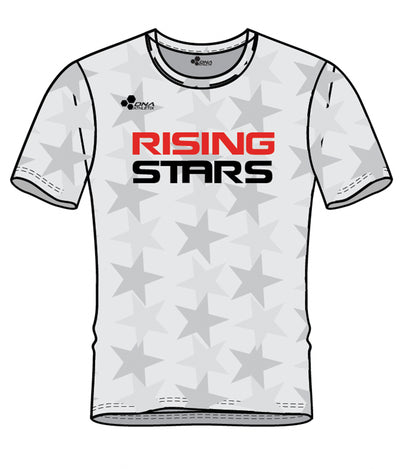 RISING STARS POLYESTER PERFORMANCE TEE (GRAY STARS PRINT)