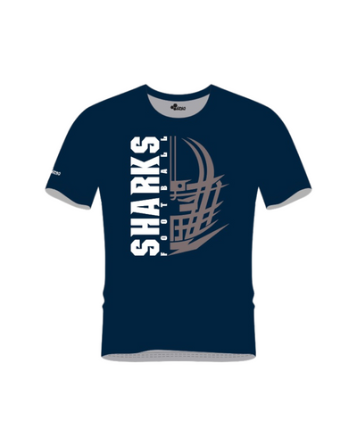 SHARKS HELMET POLYESTER PERFORMANCE TEE (NAVY)