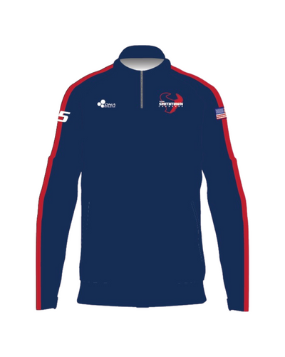TEAM SMITHTOWN 1/4 TRACK JACKET PULLOVER (NAVY/RED)