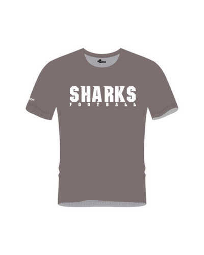 SHARKS LOGO POLYESTER PERFORMANCE TEE (GRAY)