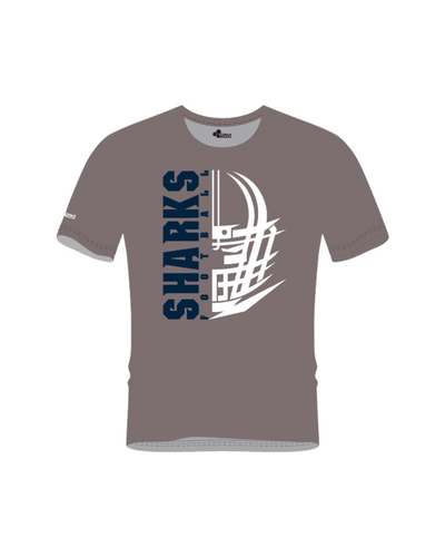 SHARKS HELMET POLYESTER PERFORMANCE TEE (GRAY)