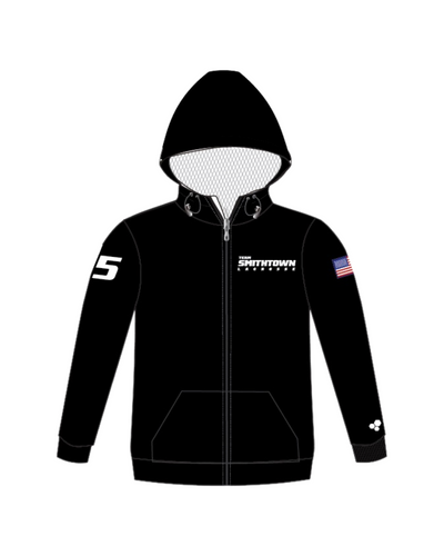TEAM SMITHTOWN LOGO FULL ZIP PERFORMANCE HOODIE (BLACK)