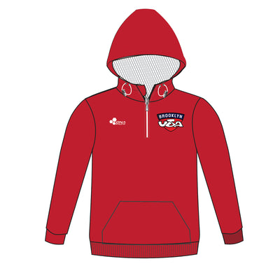 BROOKLYN USA TRACK 1/4 ZIP HOODIE (RED)